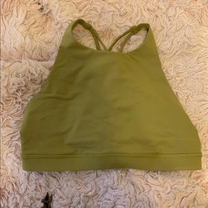 lululemon green high neck energy sports bra